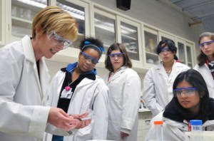 girls in a lab