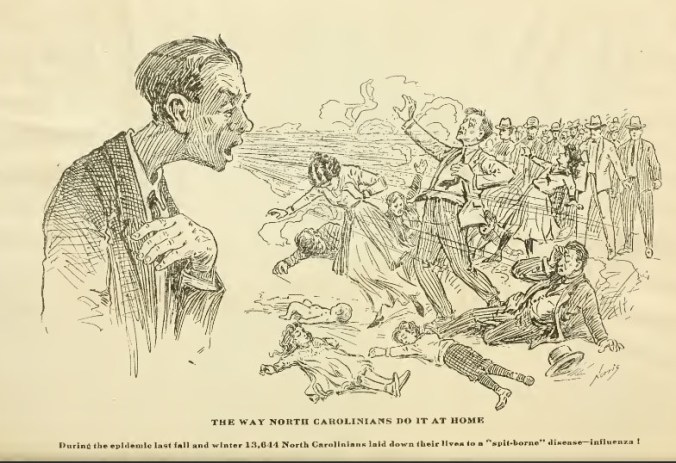 October 1919 Spanish Flu Political Cartoon